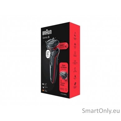 Braun Shaver 51-R1000s	 Operating time (max) 50 min, Wet & Dry, Black/Red 6