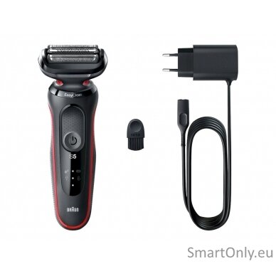 Braun Shaver 51-R1000s	 Operating time (max) 50 min, Wet & Dry, Black/Red 3