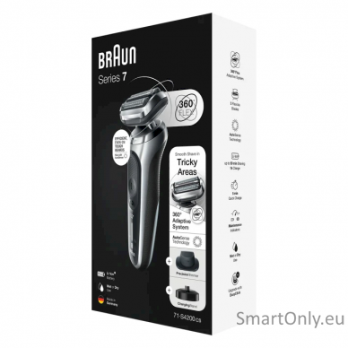 Braun Shaver 71-S4200cs	 Operating time (max) 50 min Wet & Dry Silver/Black 2