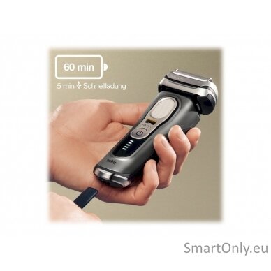 Braun Shaver 9465CC Operating time (max) 60 min, Wet & Dry, Graphite 8