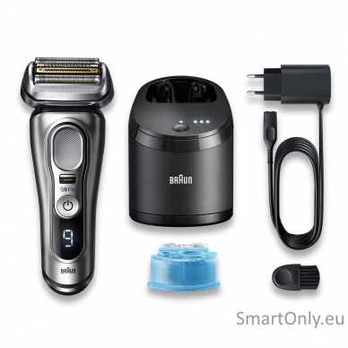 Braun Shaver 9467CC Operating time (max) 60 min, Wet & Dry, Silver 1