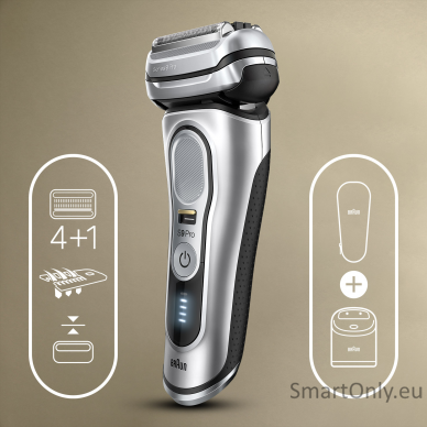 Braun Shaver 9467CC Operating time (max) 60 min, Wet & Dry, Silver 2