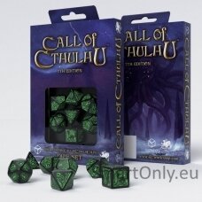 Call Of Cthulhu 7th Edition kauliukų rinkinys juodos ir žalios sp