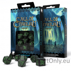 Call Of Cthulhu kauliukų rinkinys juodos ir žalios spalvos