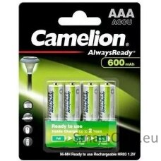 Camelion AlwaysReady AAA R03 600 pakartotinai kraunama baterija, 4 vnt.