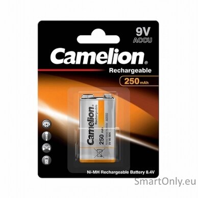 Camelion HR22 9V 250mAh įkraunamos baterijos, 2 vnt.