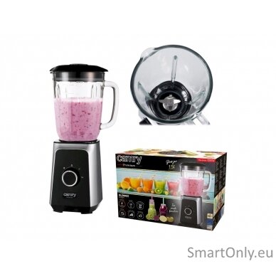 Camry Blender CR 4077 Tabletop 500 W Jar material Glass Jar capacity 1.5 L Ice crushing Black/Stainless steel 3