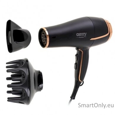 Camry Hair Dryer CR 2255 2200 W, Number of temperature settings 3, Diffuser nozzle, Black 1