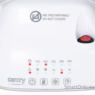 Camry Heater CR 7732 Ceramic, 1500 W, Number of power levels 2, Suitable for rooms up to 15 m², White 5