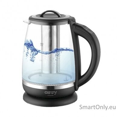 Camry Kettle CR 1290 Standard 2200 W 2 L Plastic/glass 360° rotational base Black/Transparent