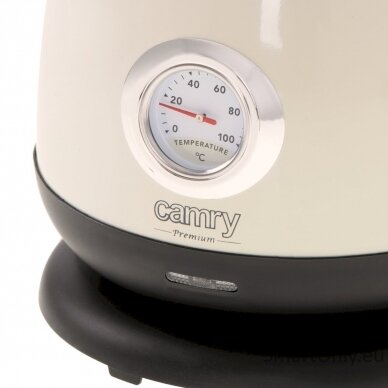 Camry Kettle with a thermometer CR 1344 Electric 2200 W 1.7 L Stainless steel 360° rotational base Cream 3