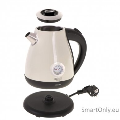 Camry Kettle with a thermometer CR 1344 Electric 2200 W 1.7 L Stainless steel 360° rotational base Cream 4