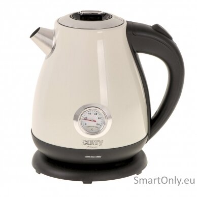 Camry Kettle with a thermometer CR 1344 Electric 2200 W 1.7 L Stainless steel 360° rotational base Cream