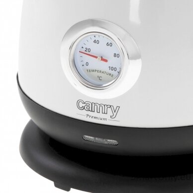 Camry Kettle with a thermometer CR 1344 Electric 2200 W 1.7 L Stainless steel 360° rotational base White 3