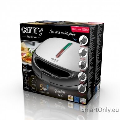 Camry Multifunctional Backing Device 5in1 CR 3042 800 W Number of plates 5 Number of pastry 2 Silver/Black 6