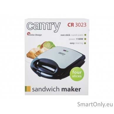 Camry Sandwich maker XL CR 3023 1500 W Number of plates 1 Number of pastry 4 Black 10