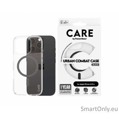 CARE by PanzerGlass Case Flagship Black MagSafe iPhone16 PRO | CARE 2