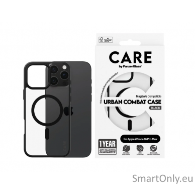 CARE by PanzerGlass Case Flagship Urban Combat Black MagSafe iPhone 16 Pro Max | CARE 2