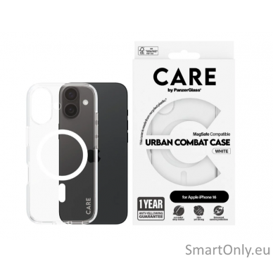 CARE by PanzerGlass Case Flagship White MagSafe iPhone 16 | CARE 2