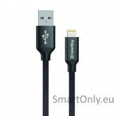 ColorWay Data Cable Apple Lightning Charging cable, Fast and safe charging; Stable data transmission, Black, 1 m