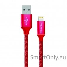 ColorWay Data Cable Apple Lightning Charging cable, Fast and safe charging; Stable data transmission, Red, 1 m