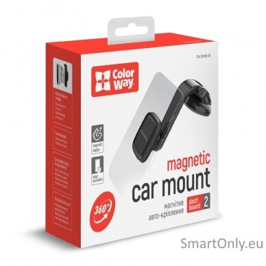 ColorWay Magnetic Car Holder For Smartphone Dashboard-2 Gray, Adjustable, 360 ° 5