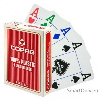 Copag 4 Colour pokerio kortos (Raudonos)