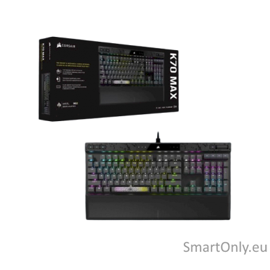 Corsair Gaming Keyboard K70 MAX RGB Gaming keyboard RGB LED light NA Wired Black Magnetic-Mechanical 4