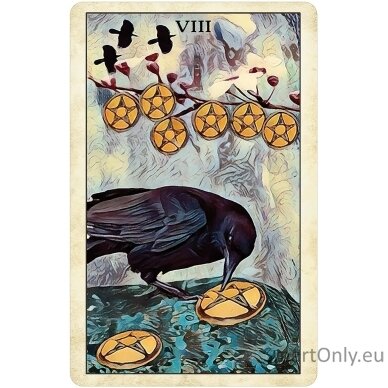 Crow Tarot kišeninio dydžio leidimo kortos US Games Systems 2