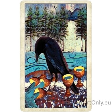 Crow Tarot kišeninio dydžio leidimo kortos US Games Systems 7