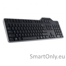 Dell KB813 Smartcard keyboard Wired This Smartcard keyboard provides durable typing solution through spill-resistant, low profile quiet keys with a removable palm rest that helps provide a comfortable typing experience. Its wired connection helps provide