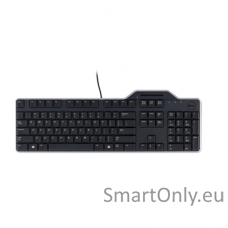 Dell KB813 Smartcard keyboard Wired This Smartcard keyboard provides durable typing solution through spill-resistant, low profile quiet keys with a removable palm rest that helps provide a comfortable typing experience. Its wired connection helps provide