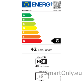 Dell Gaming Monitor AW3423DW 34 " LCD QHD 3440 x 1440 21:9 0.1 ms 1000 cd/m² Black 175 Hz HDMI ports quantity 2