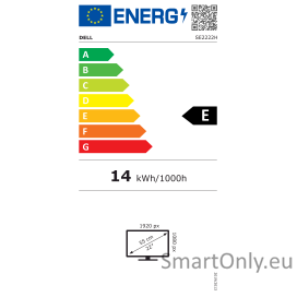 Dell LCD SE2222H 22 ", VA, FHD, 1920 x 1080, 16:9, 8 ms, 250 cd/m², Black, HDMI ports quantity 1