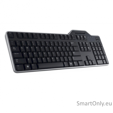 Dell KB813 Smartcard keyboard Wired This Smartcard keyboard provides durable typing solution through spill-resistant, low profile quiet keys with a removable palm rest that helps provide a comfortable typing experience. Its wired connection helps provide