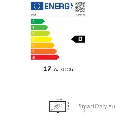 Dell Monitor   E2724HS 27 ", VA, FHD, 1920 x 1080, 16:9, 5 ms, 300 cd/m², Black, 60 Hz, HDMI ports quantity 1 5