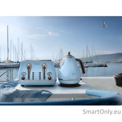 Delonghi Kettle KBOV 2001.AZ Standard 2000 W 1.7 L Stainless steel 360° rotational base Azure 6