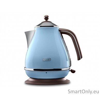 Delonghi Kettle KBOV 2001.AZ Standard 2000 W 1.7 L Stainless steel 360° rotational base Azure