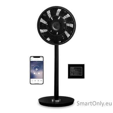 Duux Smart Fan Whisper Flex Smart Black with Battery Pack Stand Fan, Timer, Number of speeds 26, 2-22 W, Oscillation, Diameter 34 cm, Black