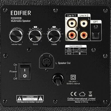 Edifier R2000DB Speaker type 2.0, 3.5mm/Bluetooth/Optical/Coaxial, Black, 120 W, Bluetooth 4