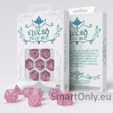 Elvish Žvilgančios rožinės ir baltos sp. Dice Set Q-workshop