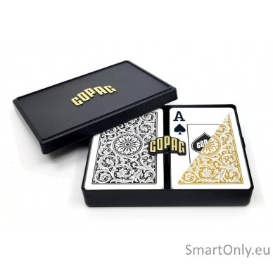 Elite 1546 Playing Cards bridge size dviguba žaidimo kortų kaladė (juoda/auksinė) Copag 3