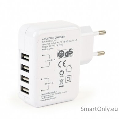 EnerGenie Universal USB charger EG-U4AC-02 White 1