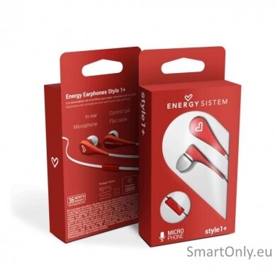 Energy Sistem Earphones Style 1+ 3.5 mm, In-ear/Ear-hook, Microphone, Red 5