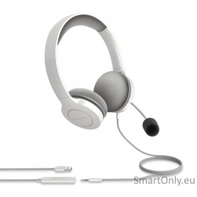 Energy Sistem Headset Office 3 White (USB and 3.5 mm plug, volume and mute control, retractable boom mic) 4