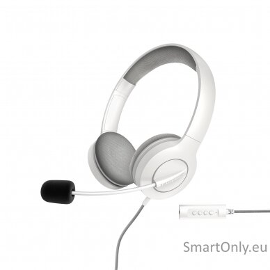 Energy Sistem Headset Office 3 White (USB and 3.5 mm plug, volume and mute control, retractable boom mic)
