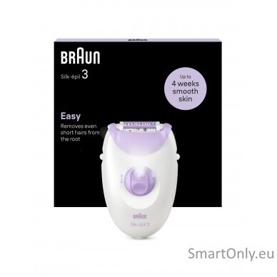 Epilator | SE3-000 Silk épil 3 | Number of power levels 2 | White/Purple 1