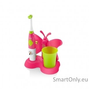 ETA Toothbrush with water cup and holder Sonetic Pink for kids