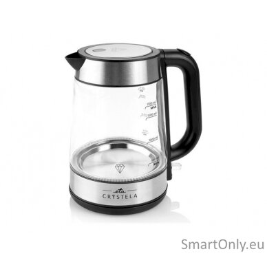 ETA ETA615390000 Standard kettle 2200 W 1.7 L Glass 360° rotational base Stainless steel/Black 1