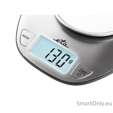 ETA Kitchen scale ETA677890000 Dori Maximum weight (capacity) 5 kg Graduation 1 g Display type LCD Stainless steel 3